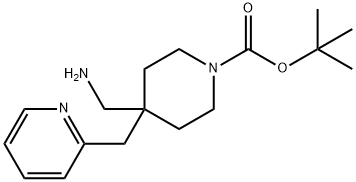 tert-Butyl 4-(aminomethyl)-4-(pyridin-2-ylmethyl)piperidine-1-carboxylate Structure