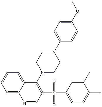 3-(3,4-dimethylphenyl)sulfonyl-4-[4-(4-methoxyphenyl)piperazin-1-yl]quinoline Structure