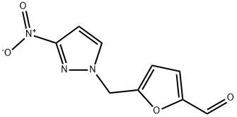 5-[(3-nitro-1H-pyrazol-1-yl)methyl]-2-furaldehyde 구조식 이미지