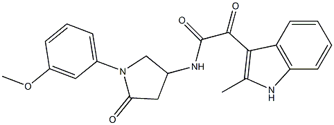 N-[1-(3-methoxyphenyl)-5-oxopyrrolidin-3-yl]-2-(2-methyl-1H-indol-3-yl)-2-oxoacetamide Structure