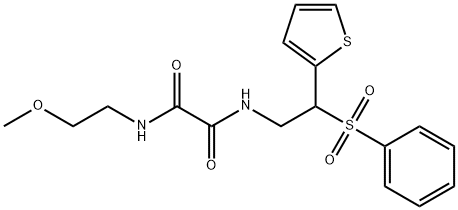 N'-[2-(benzenesulfonyl)-2-thiophen-2-ylethyl]-N-(2-methoxyethyl)oxamide Structure