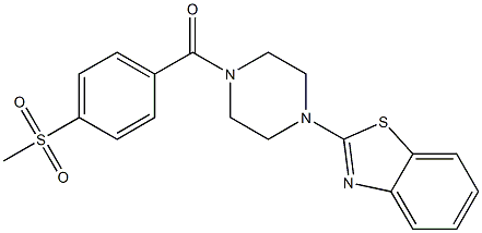 [4-(1,3-benzothiazol-2-yl)piperazin-1-yl]-(4-methylsulfonylphenyl)methanone Structure