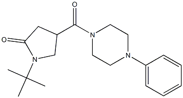 1-tert-butyl-4-(4-phenylpiperazine-1-carbonyl)pyrrolidin-2-one Structure