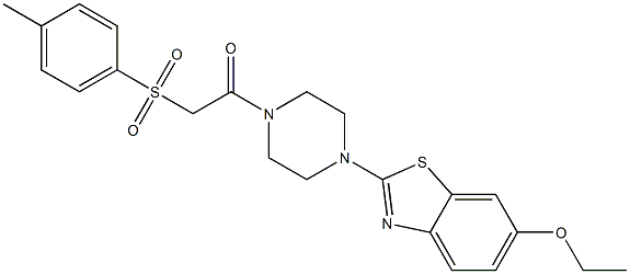 1-[4-(6-ethoxy-1,3-benzothiazol-2-yl)piperazin-1-yl]-2-(4-methylphenyl)sulfonylethanone Structure