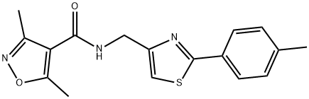 3,5-dimethyl-N-[[2-(4-methylphenyl)-1,3-thiazol-4-yl]methyl]-1,2-oxazole-4-carboxamide 구조식 이미지