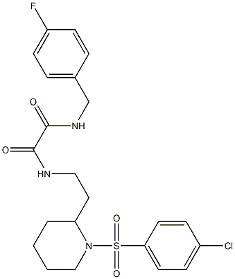 N-[2-[1-(4-chlorophenyl)sulfonylpiperidin-2-yl]ethyl]-N'-[(4-fluorophenyl)methyl]oxamide Structure