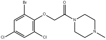 1-[(2-bromo-4,6-dichlorophenoxy)acetyl]-4-methylpiperazine 구조식 이미지