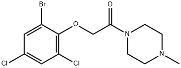 1-[(2-bromo-4,6-dichlorophenoxy)acetyl]-4-methylpiperazine Structure