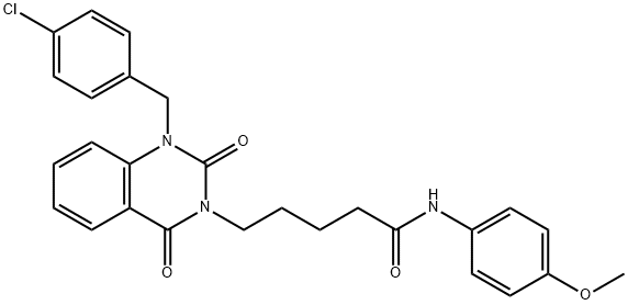 5-[1-[(4-chlorophenyl)methyl]-2,4-dioxoquinazolin-3-yl]-N-(4-methoxyphenyl)pentanamide Structure