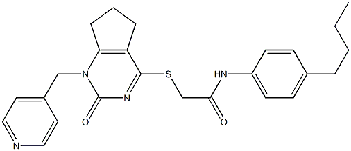 N-(4-butylphenyl)-2-[[2-oxo-1-(pyridin-4-ylmethyl)-6,7-dihydro-5H-cyclopenta[d]pyrimidin-4-yl]sulfanyl]acetamide Structure