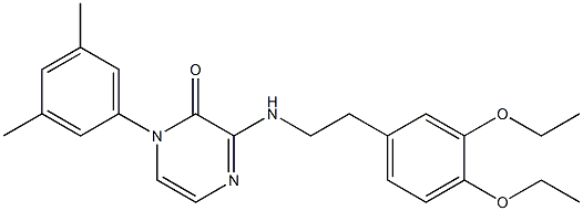 3-[2-(3,4-diethoxyphenyl)ethylamino]-1-(3,5-dimethylphenyl)pyrazin-2-one Structure