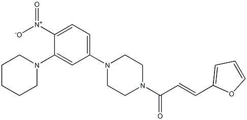 (E)-3-(furan-2-yl)-1-[4-(4-nitro-3-piperidin-1-ylphenyl)piperazin-1-yl]prop-2-en-1-one Structure