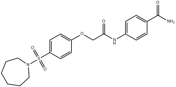 4-({[4-(azepan-1-ylsulfonyl)phenoxy]acetyl}amino)benzamide 구조식 이미지