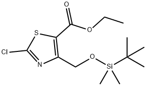 ethyl 4-(((tert-butyldimethylsilyl)oxy)methyl)-2-chlorothiazole-5-carboxylate 구조식 이미지