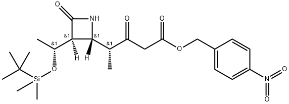 (R)-4-nitrobenzyl 4-((2R,3S)-3-((R)-1-((tert-butyldimethylsilyl)oxy)ethyl)-4-oxoazetidin-2-yl)-3-oxopentanoate 구조식 이미지