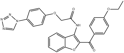 N-[2-(4-ethoxybenzoyl)-1-benzofuran-3-yl]-2-[4-(tetrazol-1-yl)phenoxy]acetamide Structure