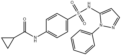 N-{4-[(1-phenyl-1H-pyrazol-5-yl)sulfamoyl]phenyl}cyclopropanecarboxamide 구조식 이미지