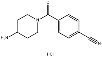 4-(4-Aminopiperidine-1-carbonyl)benzonitrile hydrochloride 구조식 이미지