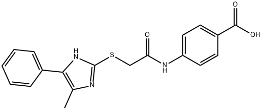 4-[[2-[(5-methyl-4-phenyl-1H-imidazol-2-yl)sulfanyl]acetyl]amino]benzoic acid Structure