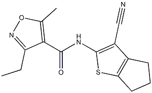 N-(3-cyano-5,6-dihydro-4H-cyclopenta[b]thiophen-2-yl)-3-ethyl-5-methyl-1,2-oxazole-4-carboxamide Structure