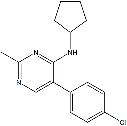 4-Pyrimidinamine, 5-(4-chlorophenyl)-N-cyclopentyl-2-methyl- Structure