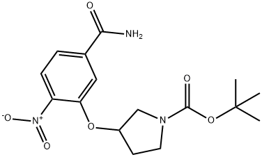 3-(5-carbamoyl-2-nitrophenoxy)-pyrrolidine-1-carboxylic acid tert-butyl ester Structure