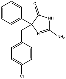 2-amino-5-[(4-chlorophenyl)methyl]-5-phenyl-4,5-dihydro-1H-imidazol-4-one 구조식 이미지