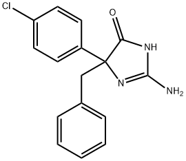 2-amino-5-benzyl-5-(4-chlorophenyl)-4,5-dihydro-1H-imidazol-4-one Structure