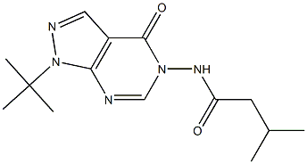 N-(1-tert-butyl-4-oxopyrazolo[3,4-d]pyrimidin-5-yl)-3-methylbutanamide Structure