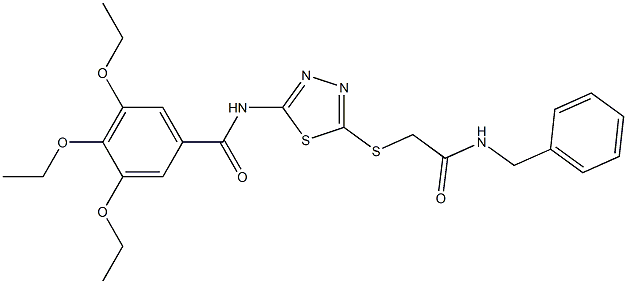 N-[5-[2-(benzylamino)-2-oxoethyl]sulfanyl-1,3,4-thiadiazol-2-yl]-3,4,5-triethoxybenzamide Structure