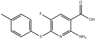 3-Pyridinecarboxylic acid, 2-amino-5-fluoro-6-[(4-methylphenyl)thio]- Structure