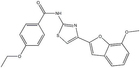 4-ethoxy-N-[4-(7-methoxy-1-benzofuran-2-yl)-1,3-thiazol-2-yl]benzamide Structure