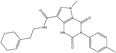 N-[2-(cyclohexen-1-yl)ethyl]-5-methyl-3-(4-methylphenyl)-2,4-dioxo-1H-pyrrolo[3,2-d]pyrimidine-7-carboxamide Structure