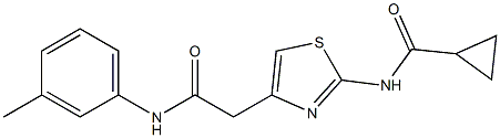 N-[4-[2-(3-methylanilino)-2-oxoethyl]-1,3-thiazol-2-yl]cyclopropanecarboxamide Structure