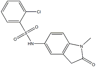 2-chloro-N-(1-methyl-2-oxo-3H-indol-5-yl)benzenesulfonamide Structure