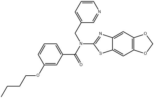 3-butoxy-N-([1,3]dioxolo[4,5-f][1,3]benzothiazol-6-yl)-N-(pyridin-3-ylmethyl)benzamide Structure