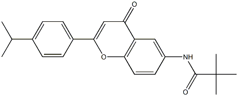 2,2-dimethyl-N-[4-oxo-2-(4-propan-2-ylphenyl)chromen-6-yl]propanamide Structure