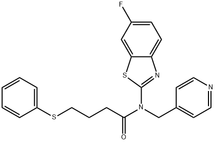 N-(6-fluoro-1,3-benzothiazol-2-yl)-4-phenylsulfanyl-N-(pyridin-4-ylmethyl)butanamide Structure