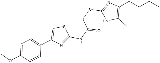 2-[(4-butyl-5-methyl-1H-imidazol-2-yl)sulfanyl]-N-[4-(4-methoxyphenyl)-1,3-thiazol-2-yl]acetamide Structure