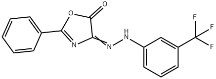2-Phenyl-4-[(3-trifluoromethyl-phenyl)-hydrazono]-4H-oxazol-5-one Structure