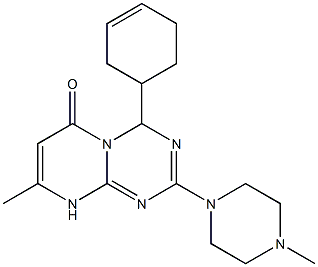 4-cyclohex-3-en-1-yl-8-methyl-2-(4-methylpiperazin-1-yl)-4,9-dihydropyrimido[1,2-a][1,3,5]triazin-6-one Structure