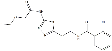 2-chloro-N-[2-[5-[(2-ethoxyacetyl)amino]-1,3,4-thiadiazol-2-yl]ethyl]benzamide Structure