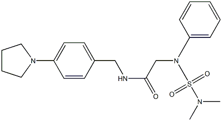 2-[N-(dimethylsulfamoyl)anilino]-N-[(4-pyrrolidin-1-ylphenyl)methyl]acetamide Structure