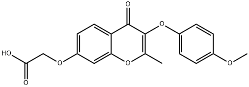 2-{[3-(4-methoxyphenoxy)-2-methyl-4-oxo-4H-chromen-7-yl]oxy}acetic acid 구조식 이미지