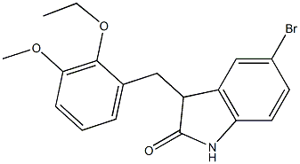 5-bromo-3-[(2-ethoxy-3-methoxyphenyl)methyl]-1,3-dihydroindol-2-one Structure