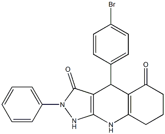 4-(4-bromophenyl)-2-phenyl-1,4,6,7,8,9-hexahydropyrazolo[3,4-b]quinoline-3,5-dione Structure