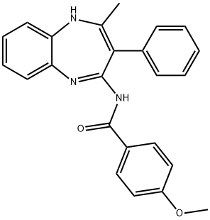 4-methoxy-N-(2-methyl-3-phenyl-1H-1,5-benzodiazepin-4-yl)benzamide Structure