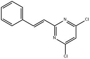 Pyrimidine, 4,6-dichloro-2-[(1E)-2-phenylethenyl]- Structure