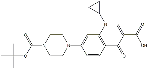 7-(4-(tert-Butoxycarbonyl)piperazin-1-yl)-1-cyclopropyl-4-oxo-1,4-dihydroquinoline-3-carboxylic acid Structure