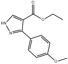ethyl 5-(4-methoxyphenyl)-1H-pyrazole-4-carboxylate 구조식 이미지